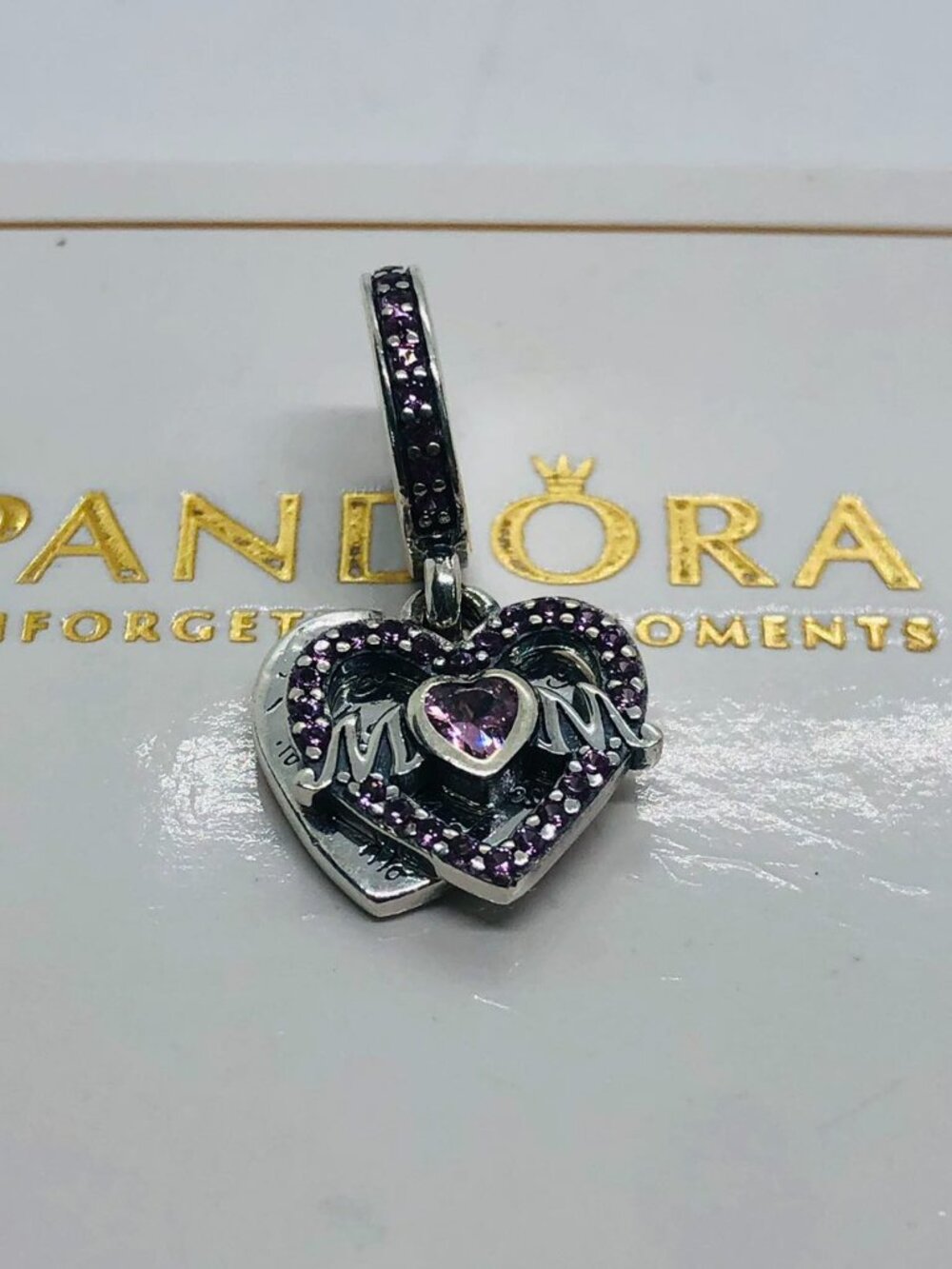 Pandora Heart & Mom Dangle Charm